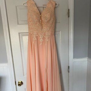Long Modest Formal Prom Dress with Lace Up Back